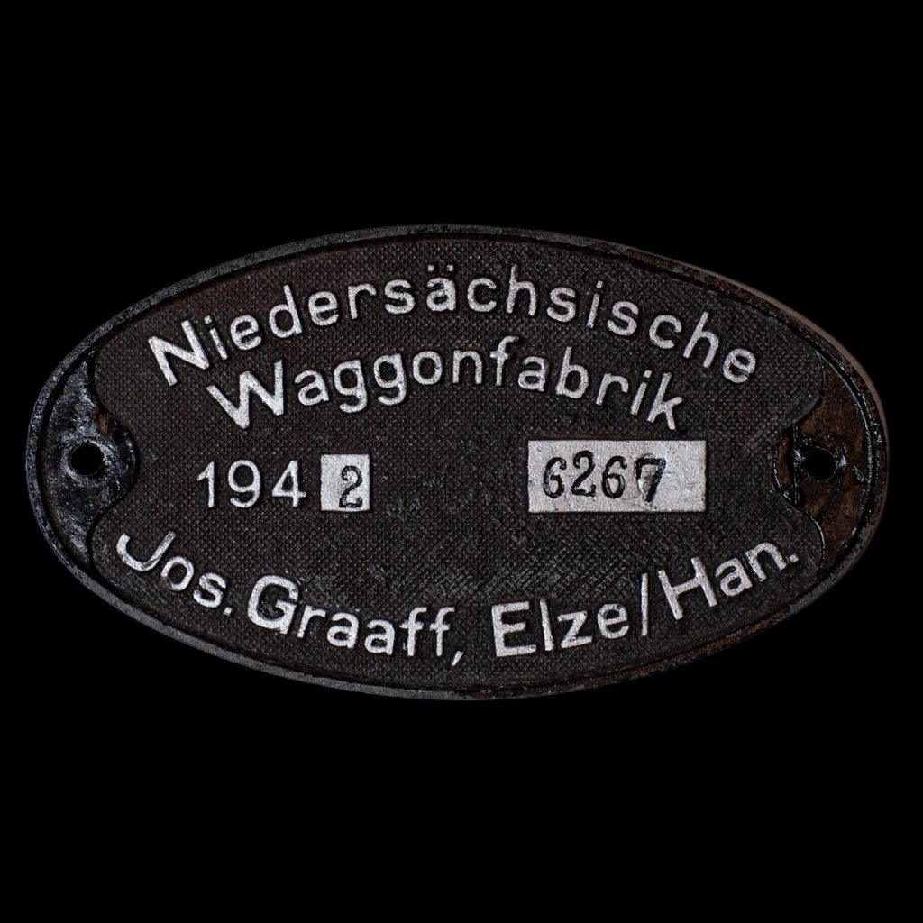 Treinplaat Niedersächsische Waggonfabrik 1942