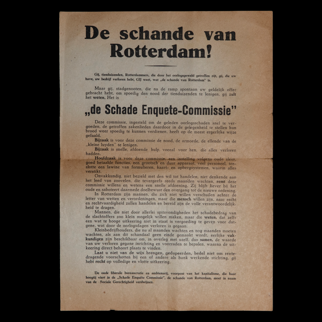 Pamflet De schande van Rotterdam!