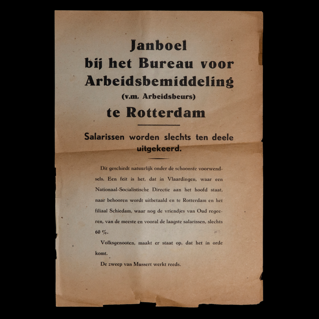 Pamflet Janboel bij het Arbeidsbemiddeling te Rotterdam