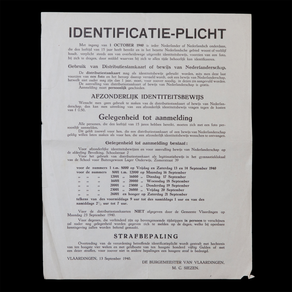 Identificatie-Plicht Vlaardingen 1940