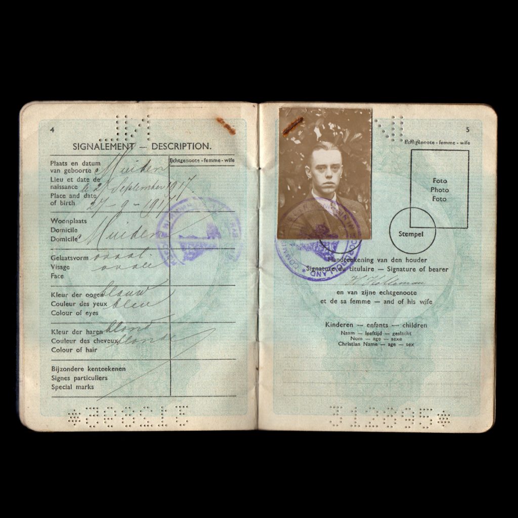 Paspoort Verzetsman Hendrik Holleman 