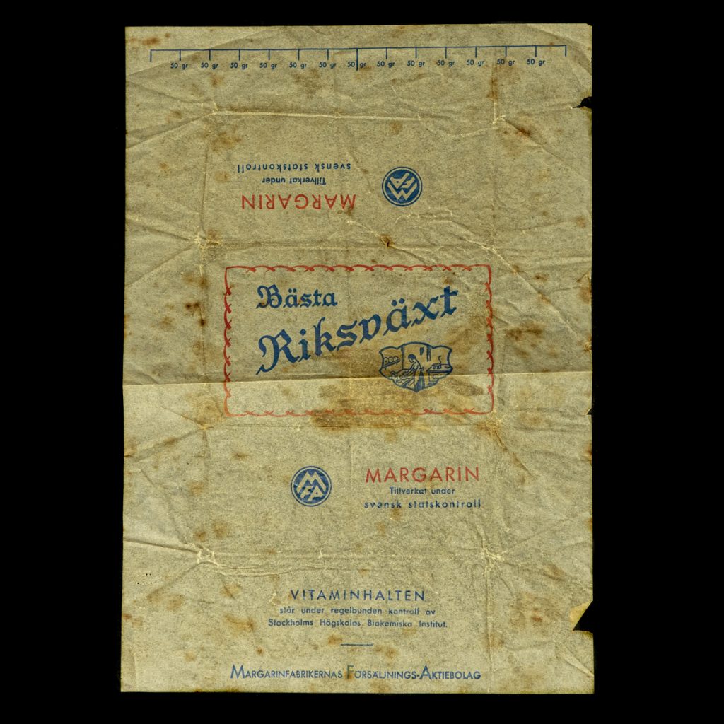 Wikkel van Zweedse Margarine 1945