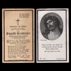 Sterbebilde Auguste Bruchloser 17. Juli 1946