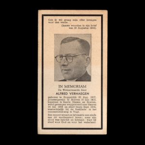 Bidprentje Albert Verhaegen September 1944