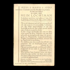 Bidprentje Hein Lochtman April 1945