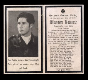 Sterbebilde Simon Bauer 17 April 1943
