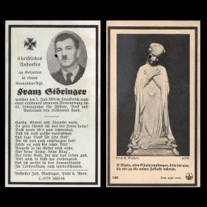Sterbebilde Franz Störinger 2 Juli 1944 Frankreich