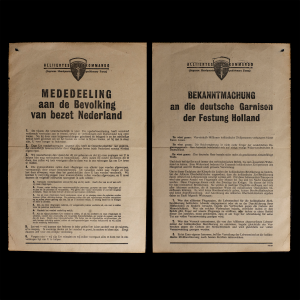 Pamflet MEDEDEELING aan de Bevolking van bezet Nederland