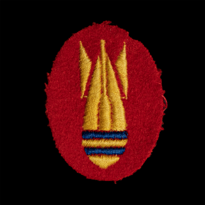 Britse Bomb Disposal patch gedragen na 1945