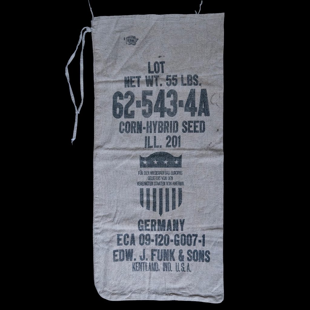 Amerikaanse maïszaden zak tbv Duitsland (Marshallplan) 1948