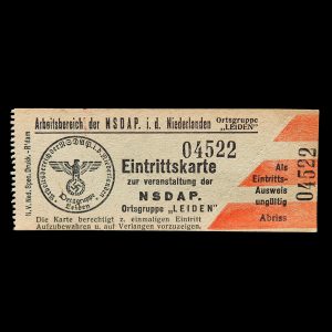 NSDAP Eintrittskarte Ortsgruppe “Leiden”