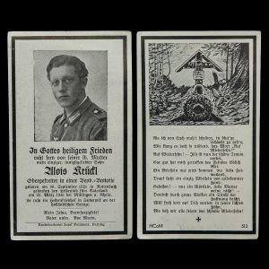 Bidprentje Allois Krüdl 28-3-1945 Millingen aan de Rijn