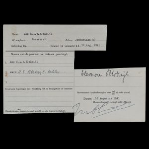 Handtekeningen Max Blokzijl en zijn vrouw Eleonore Blokzijl