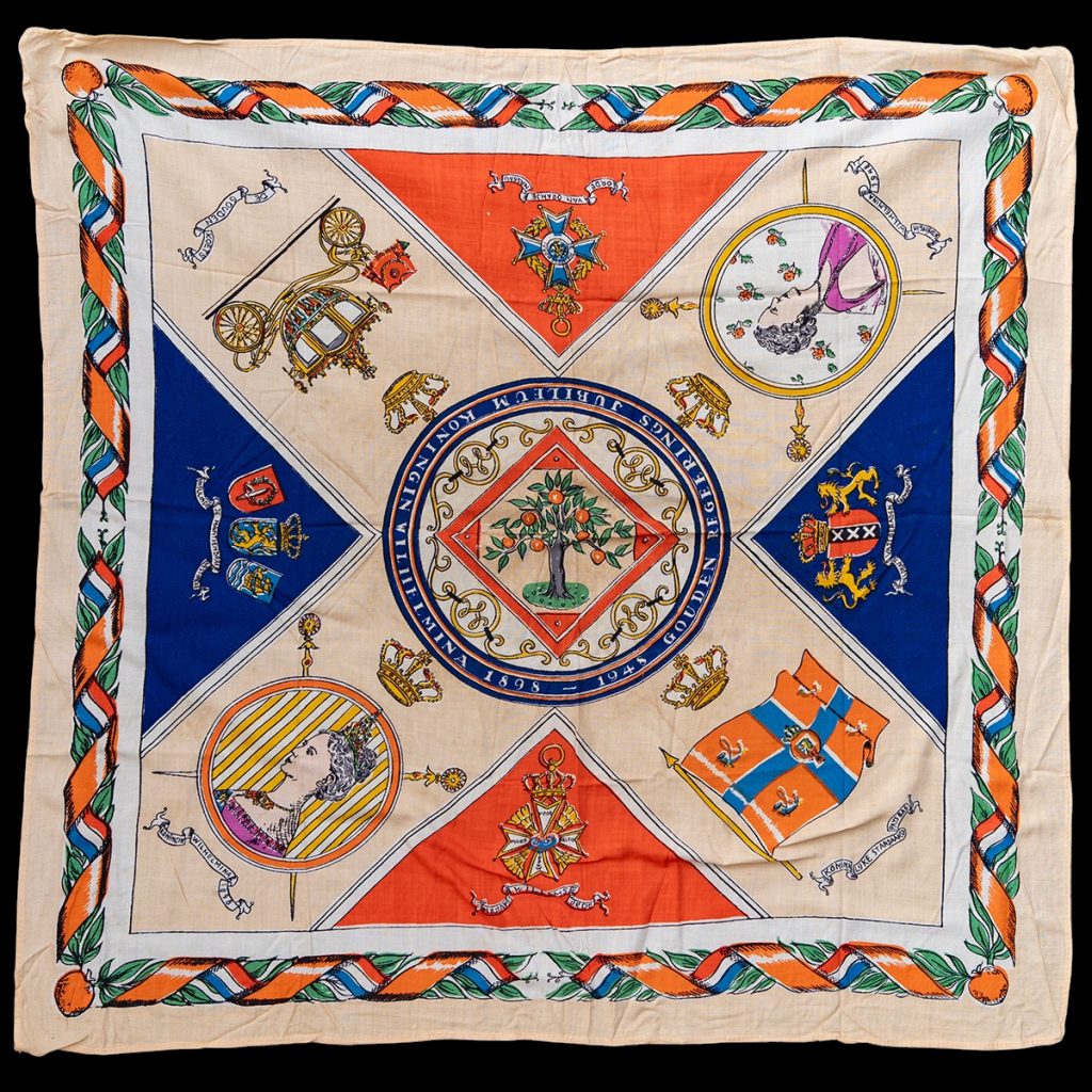 Herinneringsdoek Regeringsjubileum Koningin Wilhelmina 1948