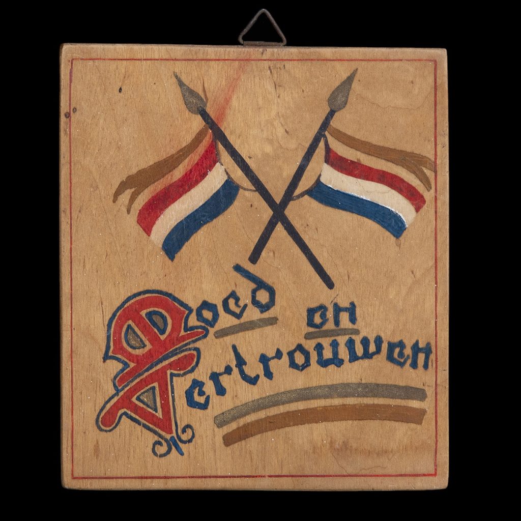 Houten paneeltje Moed en Vertrouwen