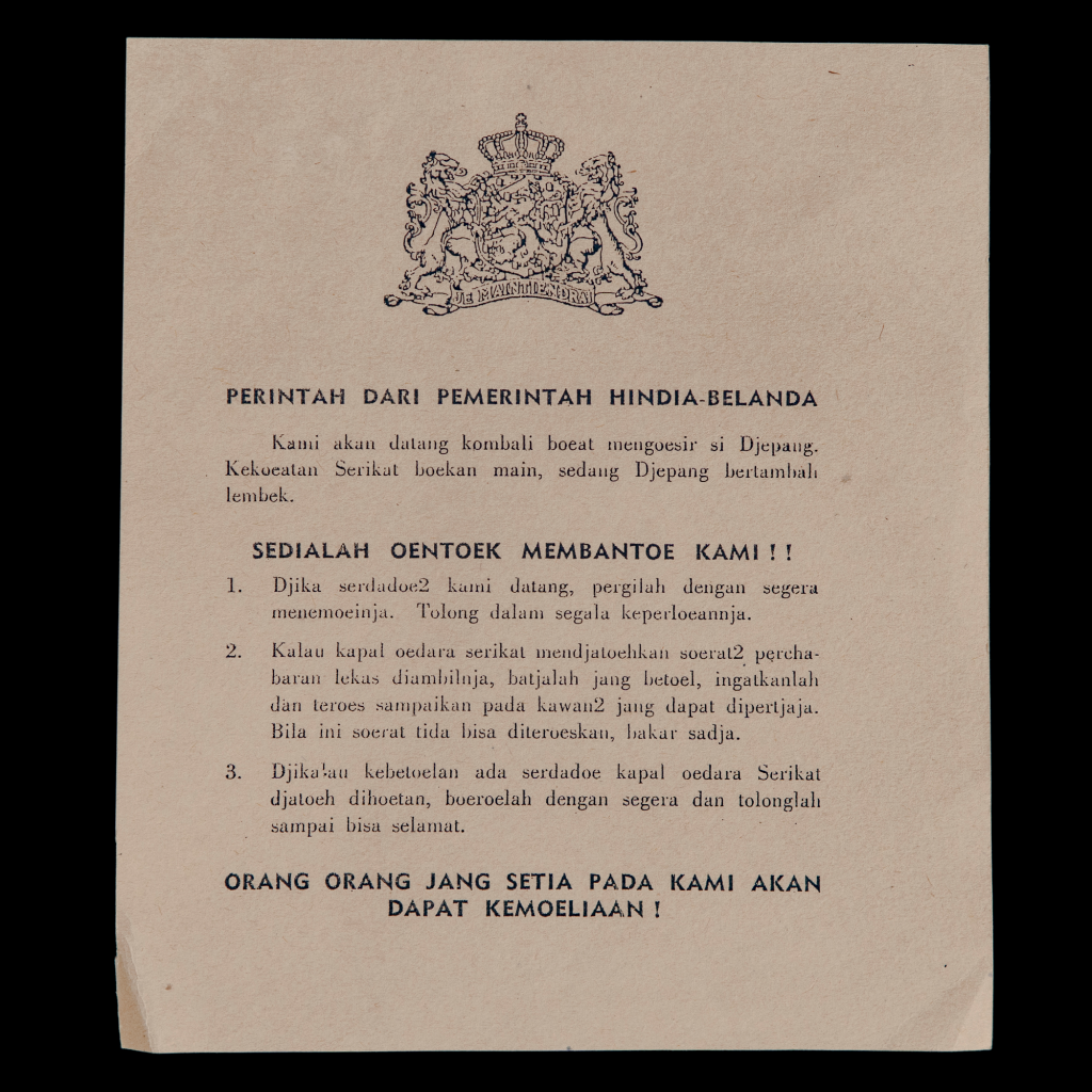 Pamflet Perintah Dari Pemerintah Hindia-Belanda