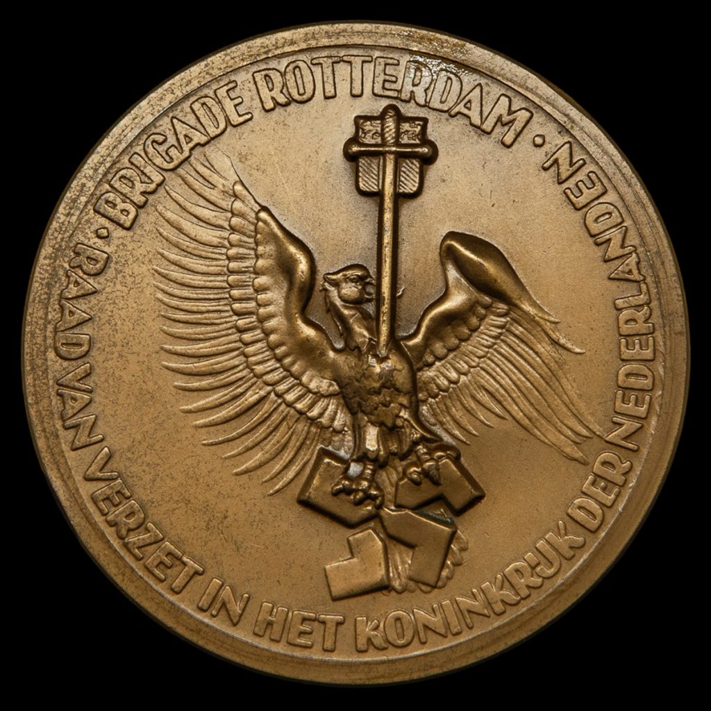 Penning Raad van verzet in het Koninkrijk der Nederlanden 1945 Brigade Rotterdam