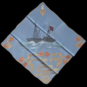 Handgemaakte zakdoek Kriegsmarine – Herzliche Grüsse aus Holland