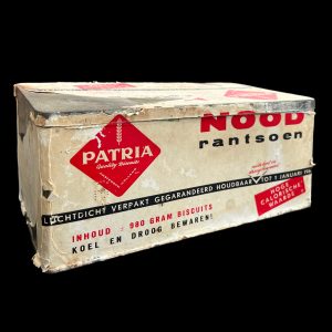 Blik Patria Noodrantsoen circa 1961