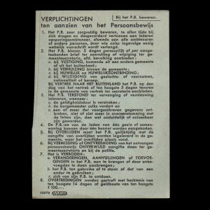 Inlegvel VERPLICHTINGEN ten aanzien van het Persoonsbewijs
