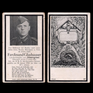 Sterbebilde Ferdinand Glashauser 30. Januar 1945