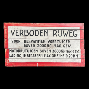 Houten bord VERBODEN RIJWEG