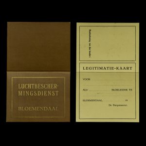 Luchtbeschermingsdienst Bloemendaal Legitimatie-kaart