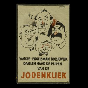 YANKEE – ENGELSMAN – BOLSJEWIEK DANSEN NAAR DE PIJPEN VAN DE JODENKLIEK pamflet