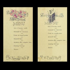 Menu 30 September 1943