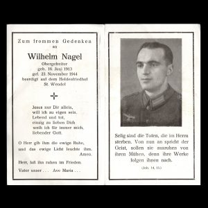 Sterbebilde Wilhelm Nagel 23 November 1944