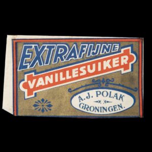 (Voor)oorlogse verpakking Extra Fijne Vanillesuiker A.J. Polak Groningen