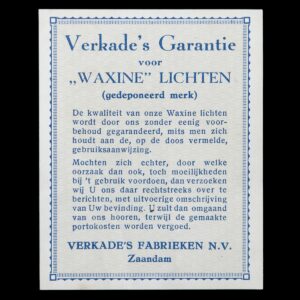(Voor)oorlogse reclame Verkade Waxine Nachtlichten
