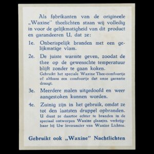 (Voor)oorlogse reclame Verkade Waxine Nachtlichten