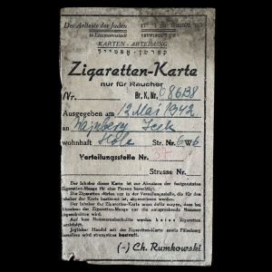 ‘Zigaretten-Karte’ op naam van Icek Wajnberg