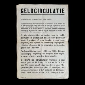 Affiche Geldcirculatie 1945