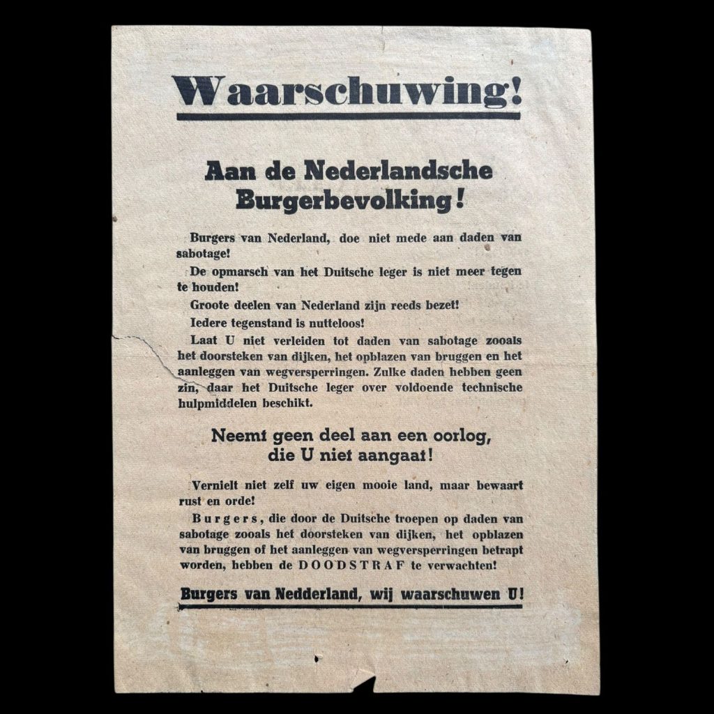 Waarschuwing Aan de Nederlandsche Burgerbevolking!