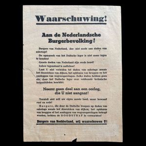 Waarschuwing Aan de Nederlandsche Burgerbevolking!