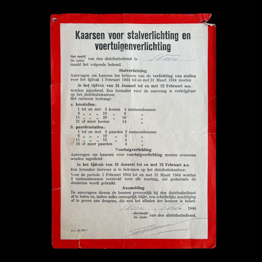 Kaarsen voor stalverlichting en voertuigenverlichting Distributiedienst Veere