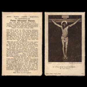 Bidprentje Peter Silvester Haves 6 Maart 1948
