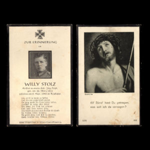 Sterbebilde Willy Stolz 8. September 1942