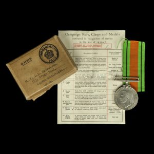 British Defense Medal Mr. J.E. Wadsworth