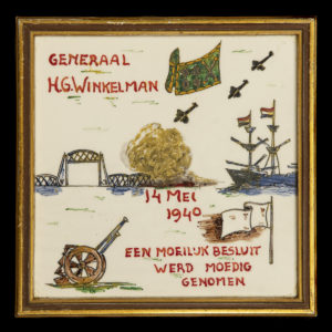 Generaal H.G. Winkelman 14 mei 1940 Een moeilijk besluit werd moedig genomen –  ingelijst door A.J. van Dorp, Hoogstraat 207 Vlaardingen