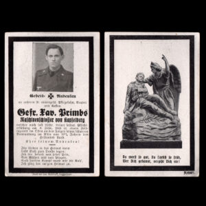 Sterbebilde Gefr. Fav. Brimbs 6. Februar 1945