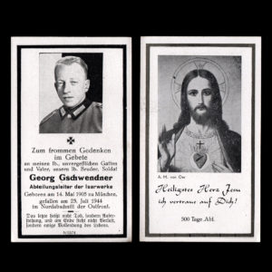 Sterbebilde Georg Gschwendner 23. Juli 1944