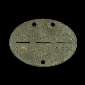 Erkennungsmarke o 5359 o 1. ers. A.R. 168.