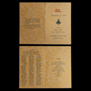 Menukaart – Merry Christmas December 25, 1943 – 592nd Military Police Escort Guard Company