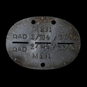 Erkennungsmarke M231 RAD 2/104 / 2243 Liegnitz/Sagan