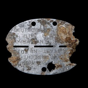 Erkennungsmarke DEUTSCHE REICH B.B.V. UTRECHT KOMBATTANT NR 3032