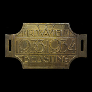 Rijwiel Belastingplaatje 1933-1934