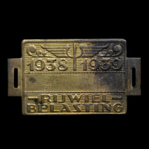 Rijwiel Belastingplaatje 1938-1939